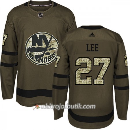 Män Ishockey New York Islanders Tröja Anders Lee 27 Adidas 2017-2018 Camo Grön Authentic